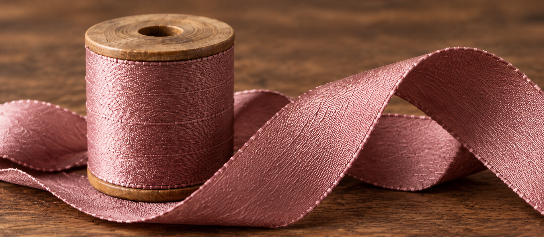 Soft blush fabric ribbon